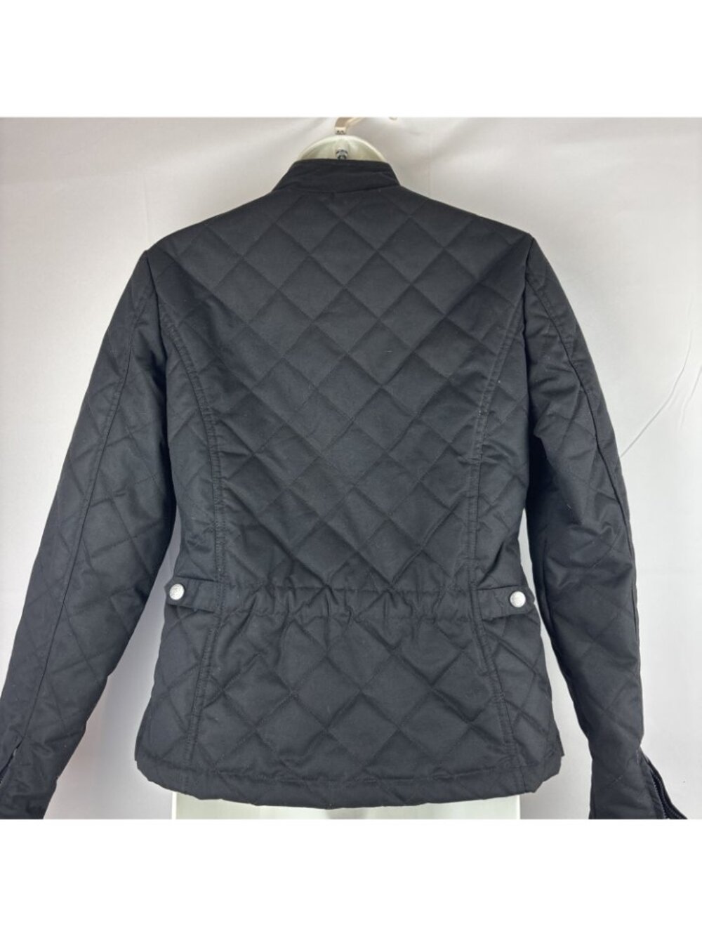 Outback Trading Co Womens Stormy Oilskin Jacket Sz Small Quilted Black 29603 - Picture 2 of 10